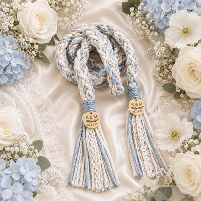 Personalized Woven Handfasting Cord, Celtic Wedding Unity Rope, Tie The Knot Ceremony Keepsake – size and style reference