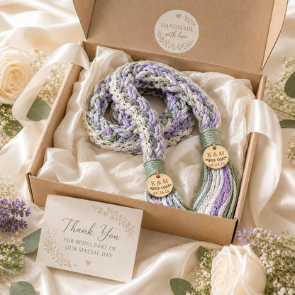 Personalized Woven Handfasting Cord, Celtic Wedding Unity Rope, Tie The Knot Ceremony Keepsake – additional product view