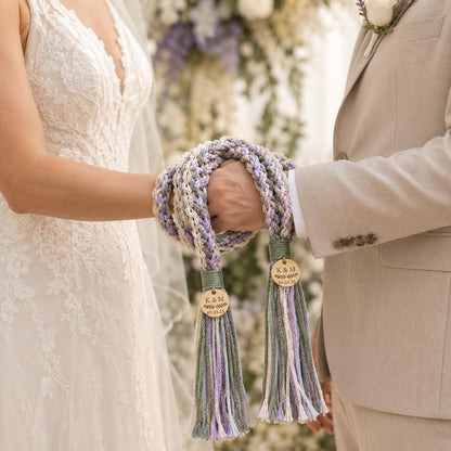 Personalized Woven Handfasting Cord, Celtic Wedding Unity Rope, Tie The Knot Ceremony Keepsake – close-up product detail