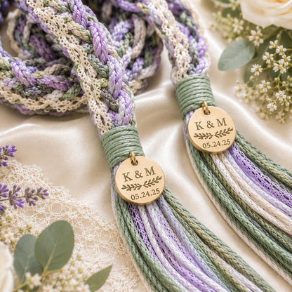 Personalized Woven Handfasting Cord, Celtic Wedding Unity Rope, Tie The Knot Ceremony Keepsake – alternate product view