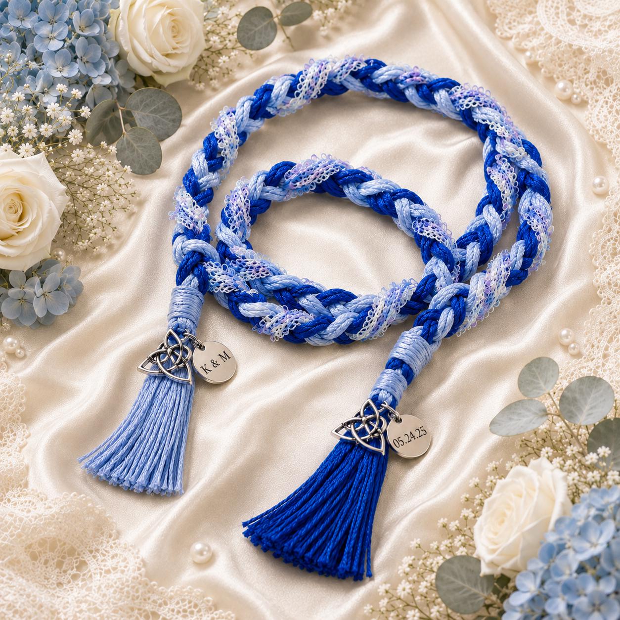 Personalized Woven Handfasting Cord, Celtic Wedding Unity Rope, Tie The Knot Ceremony Keepsake