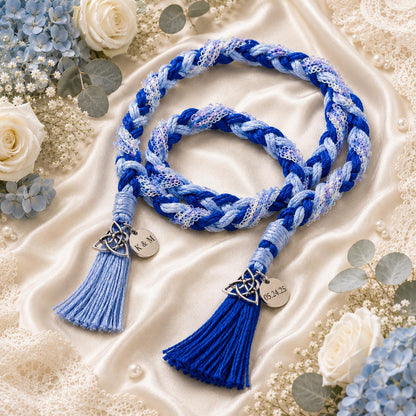 Personalized Woven Handfasting Cord, Celtic Wedding Unity Rope, Tie The Knot Ceremony Keepsake – alternate product view