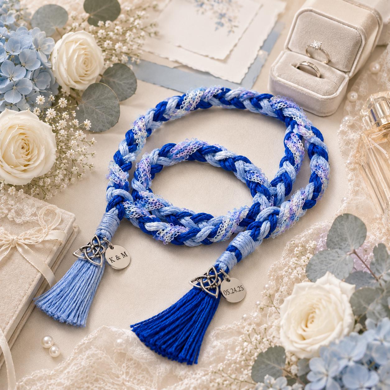 Personalized Woven Handfasting Cord, Celtic Wedding Unity Rope, Tie The Knot Ceremony Keepsake