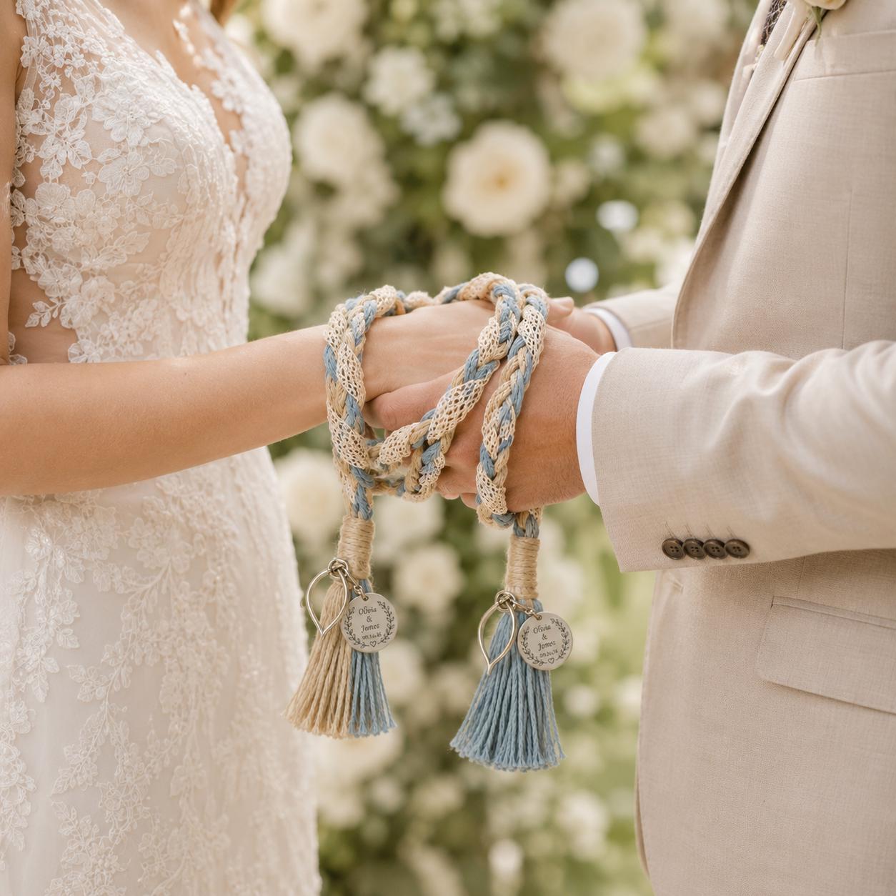 Personalized Woven Handfasting Cord, Celtic Wedding Unity Rope, Tie The Knot Ceremony Keepsake