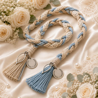 Personalized Woven Handfasting Cord, Celtic Wedding Unity Rope, Tie The Knot Ceremony Keepsake – alternate product view