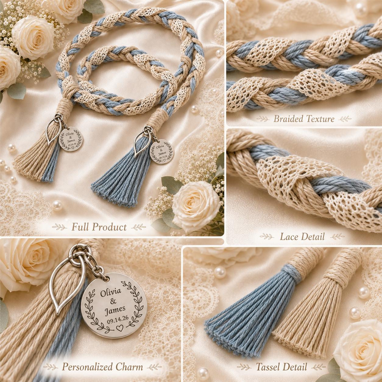 Personalized Woven Handfasting Cord, Celtic Wedding Unity Rope, Tie The Knot Ceremony Keepsake