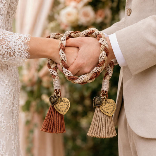 Personalized Woven Handfasting Cord, Celtic Wedding Unity Rope, Tie The Knot Ceremony Keepsake