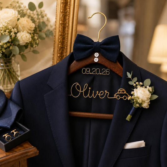 Personalized Groom Suit Hanger with Custom Name - BOYOGO personalized gift main image