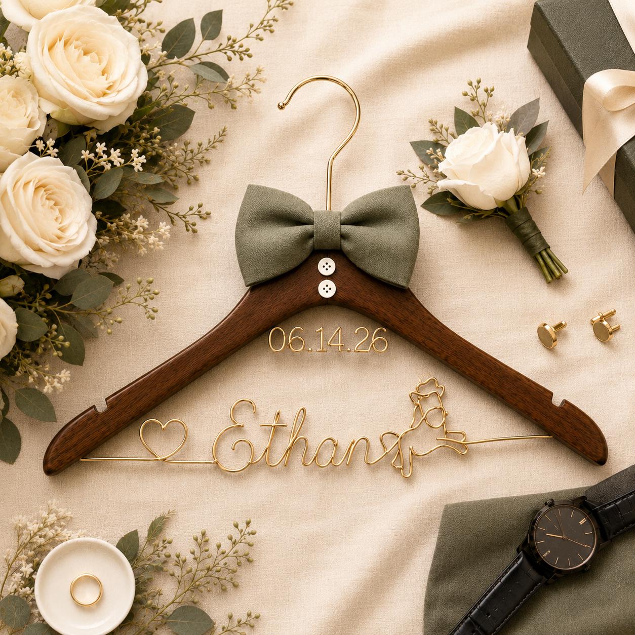 Personalized Groom Suit Hanger with Custom Name - BOYOGO personalized gift