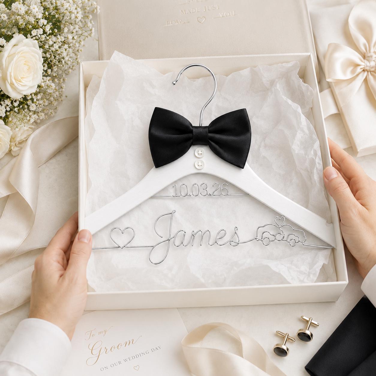 Personalized Groom Suit Hanger with Custom Name - BOYOGO personalized gift