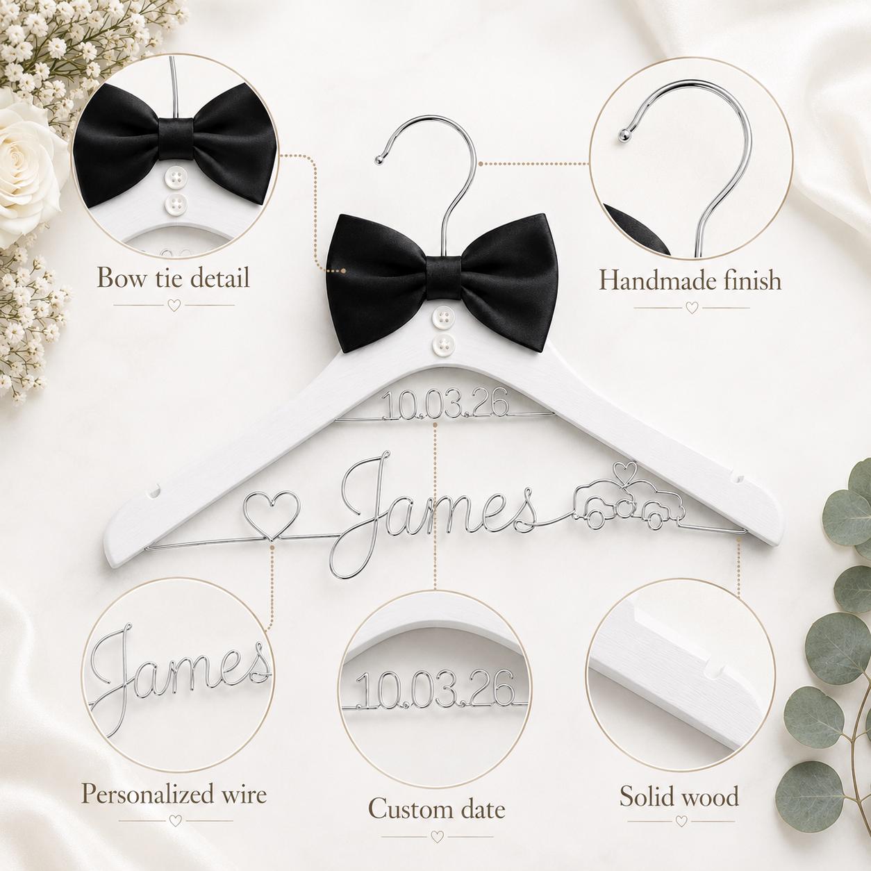 Personalized Groom Suit Hanger with Custom Name - BOYOGO personalized gift