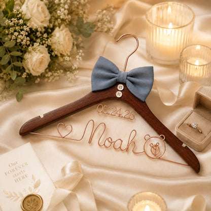 Personalized Groom Suit Hanger with Custom Name – personalization and design detail