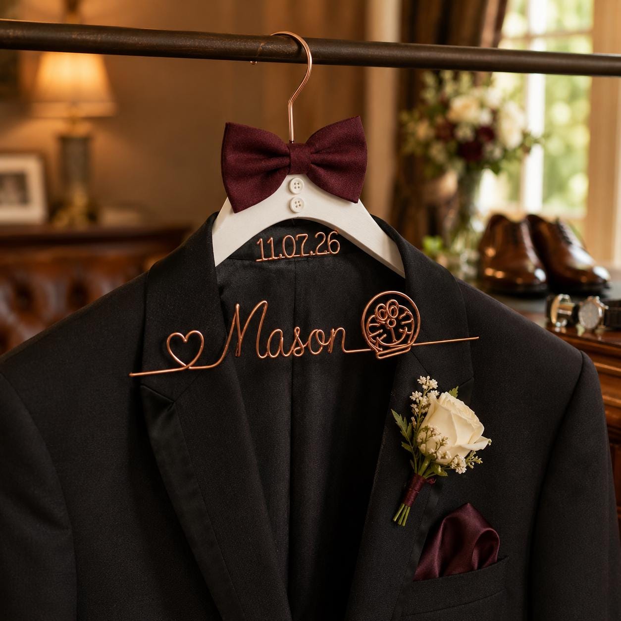 Personalized Groom Suit Hanger with Custom Name - BOYOGO personalized gift