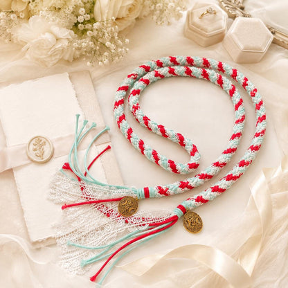 Custom Braided Wedding Handfasting Cord, Celtic Unity Rope, Personalized Ceremony Keepsake – close-up product detail