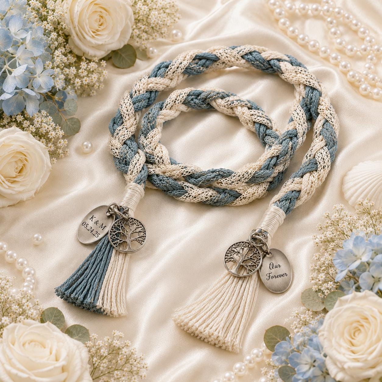 Personalized Woven Handfasting Cord, Celtic Wedding Unity Rope, Tie The Knot Ceremony Keepsake