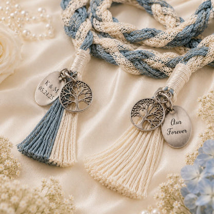 Personalized Woven Handfasting Cord, Celtic Wedding Unity Rope, Tie The Knot Ceremony Keepsake – additional product view