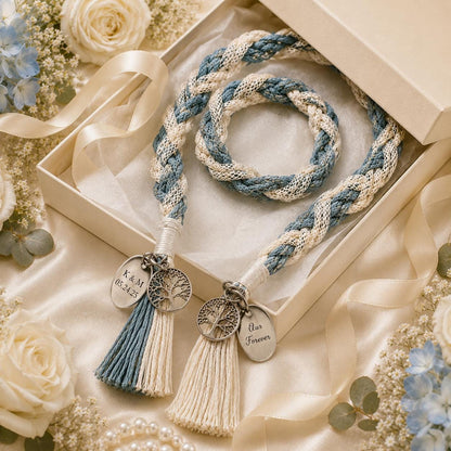 Personalized Woven Handfasting Cord, Celtic Wedding Unity Rope, Tie The Knot Ceremony Keepsake – handmade design detail