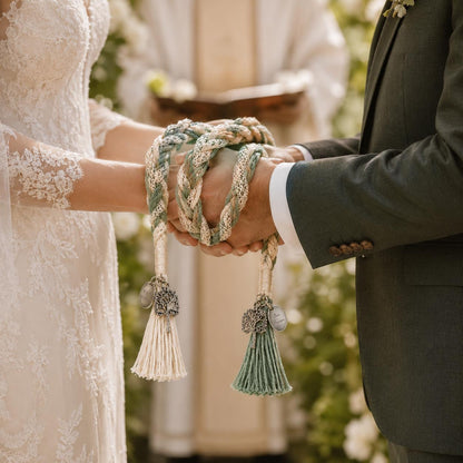 Personalized Woven Handfasting Cord, Celtic Wedding Unity Rope, Tie The Knot - personalized wedding handfasting cord main