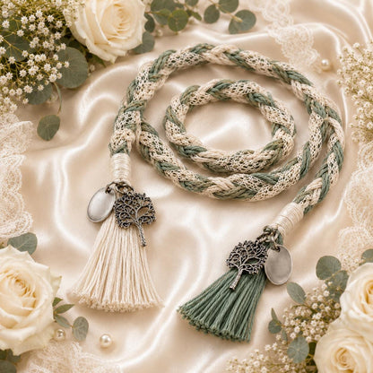 Personalized Woven Handfasting Cord, Celtic Wedding Unity Rope, Tie The Knot Ceremony Keepsake – alternate product view