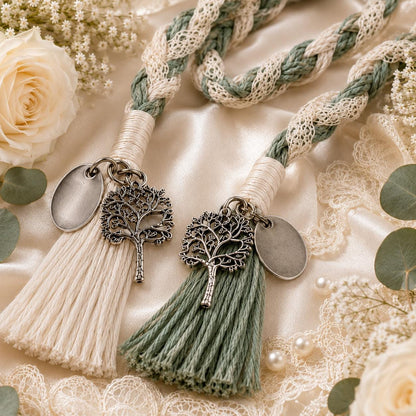 Personalized Woven Handfasting Cord, Celtic Wedding Unity Rope, Tie The Knot Ceremony Keepsake – size and style reference