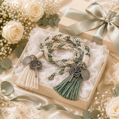 Personalized Woven Handfasting Cord, Celtic Wedding Unity Rope, Tie The Knot Ceremony Keepsake – additional product view