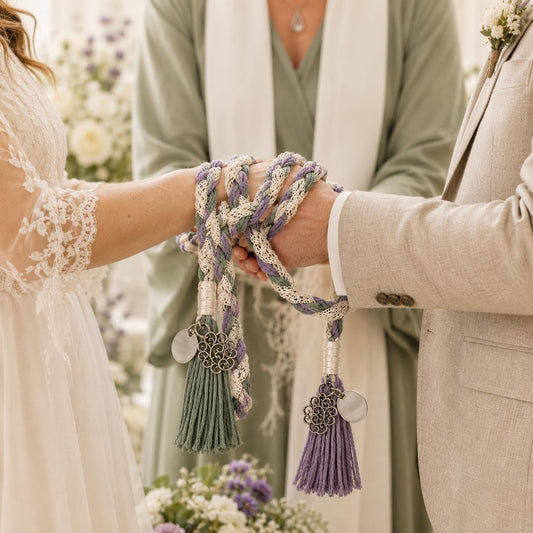 Personalized Woven Handfasting Cord, Celtic Wedding Unity Rope, Tie The Knot Ceremony Keepsake