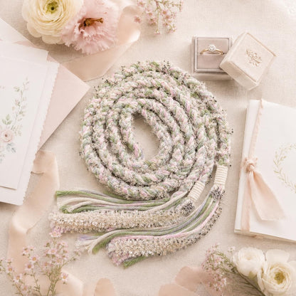 Handmade Wedding Handfasting Cord, Pastel Unity Rope for Wedding Season Ceremony Keepsake Gift – alternate product view