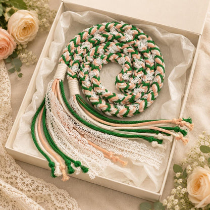 Custom Wedding Handfasting Cord, Personalized Unity Rope, Romantic Ceremony Gift for Couples – material and finish detail