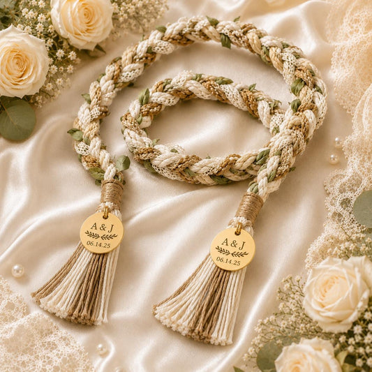 Personalized Woven Handfasting Cord, Celtic Wedding Unity Rope, Tie The Knot Ceremony Keepsake