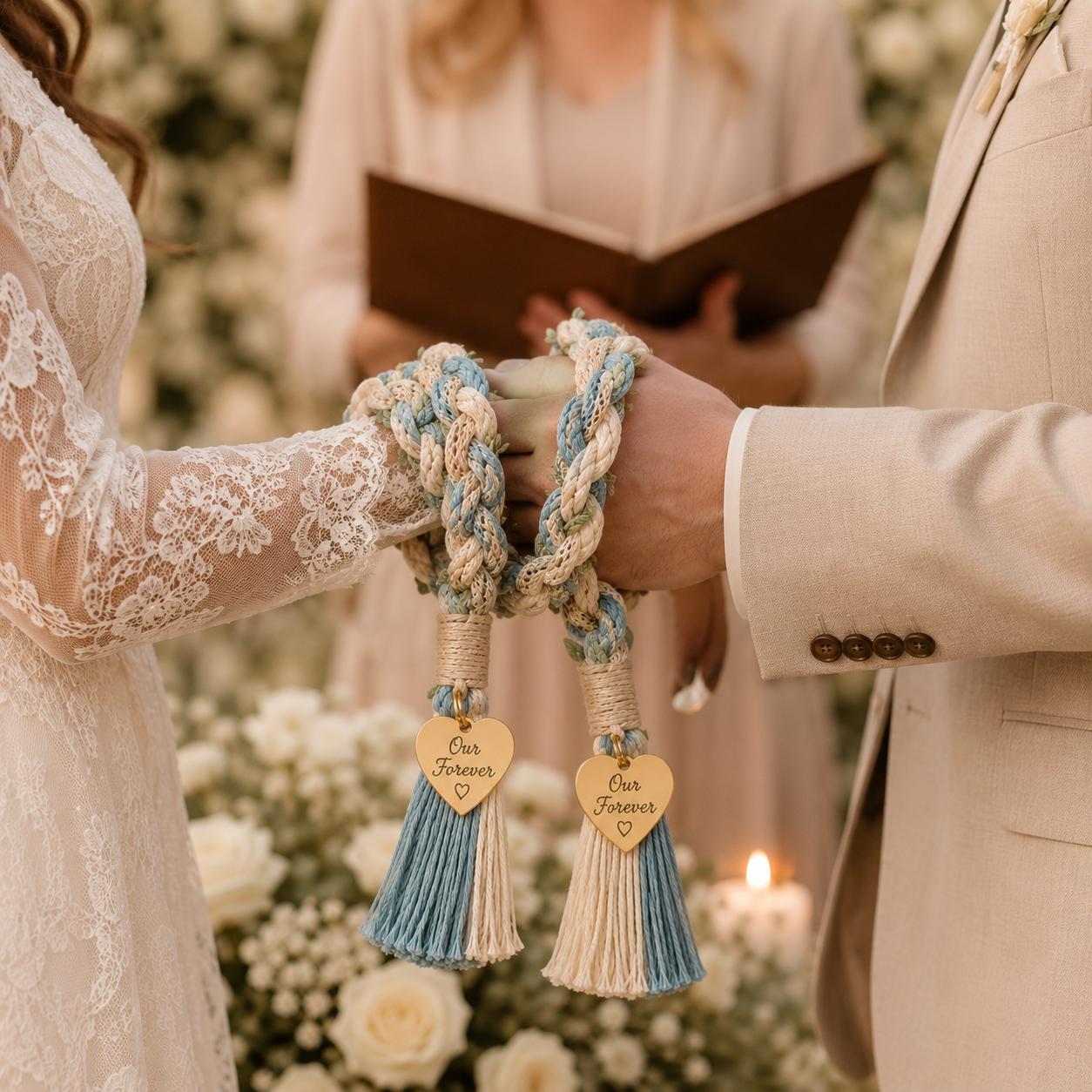 Personalized Woven Handfasting Cord, Celtic Wedding Unity Rope, Tie The Knot Ceremony Keepsake