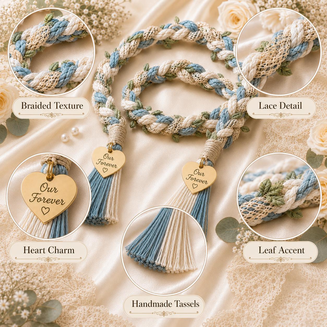 Personalized Woven Handfasting Cord, Celtic Wedding Unity Rope, Tie The Knot Ceremony Keepsake