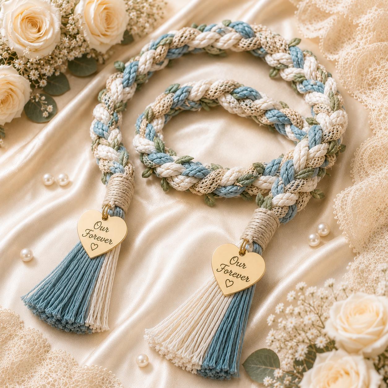 Personalized Woven Handfasting Cord, Celtic Wedding Unity Rope, Tie The Knot Ceremony Keepsake