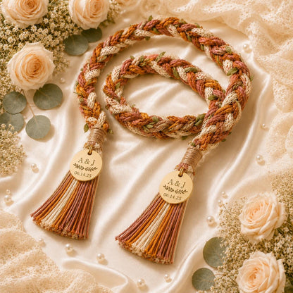 Personalized Woven Handfasting Cord, Celtic Wedding Unity Rope, Tie The Knot Ceremony Keepsake – alternate product view