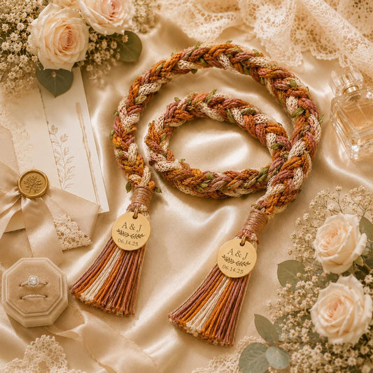 Personalized Woven Handfasting Cord, Celtic Wedding Unity Rope, Tie The Knot Ceremony Keepsake