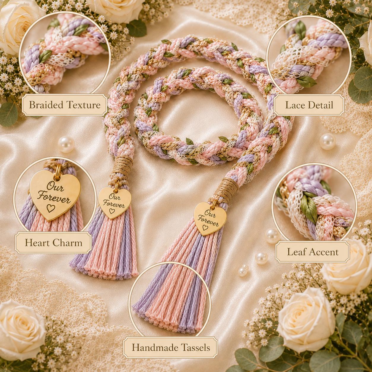 Personalized Woven Handfasting Cord, Celtic Wedding Unity Rope, Tie The Knot Ceremony Keepsake
