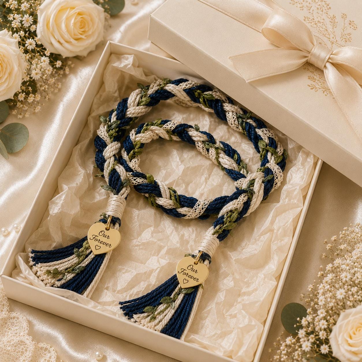 Personalized Woven Handfasting Cord, Celtic Wedding Unity Rope, Tie The Knot Ceremony Keepsake