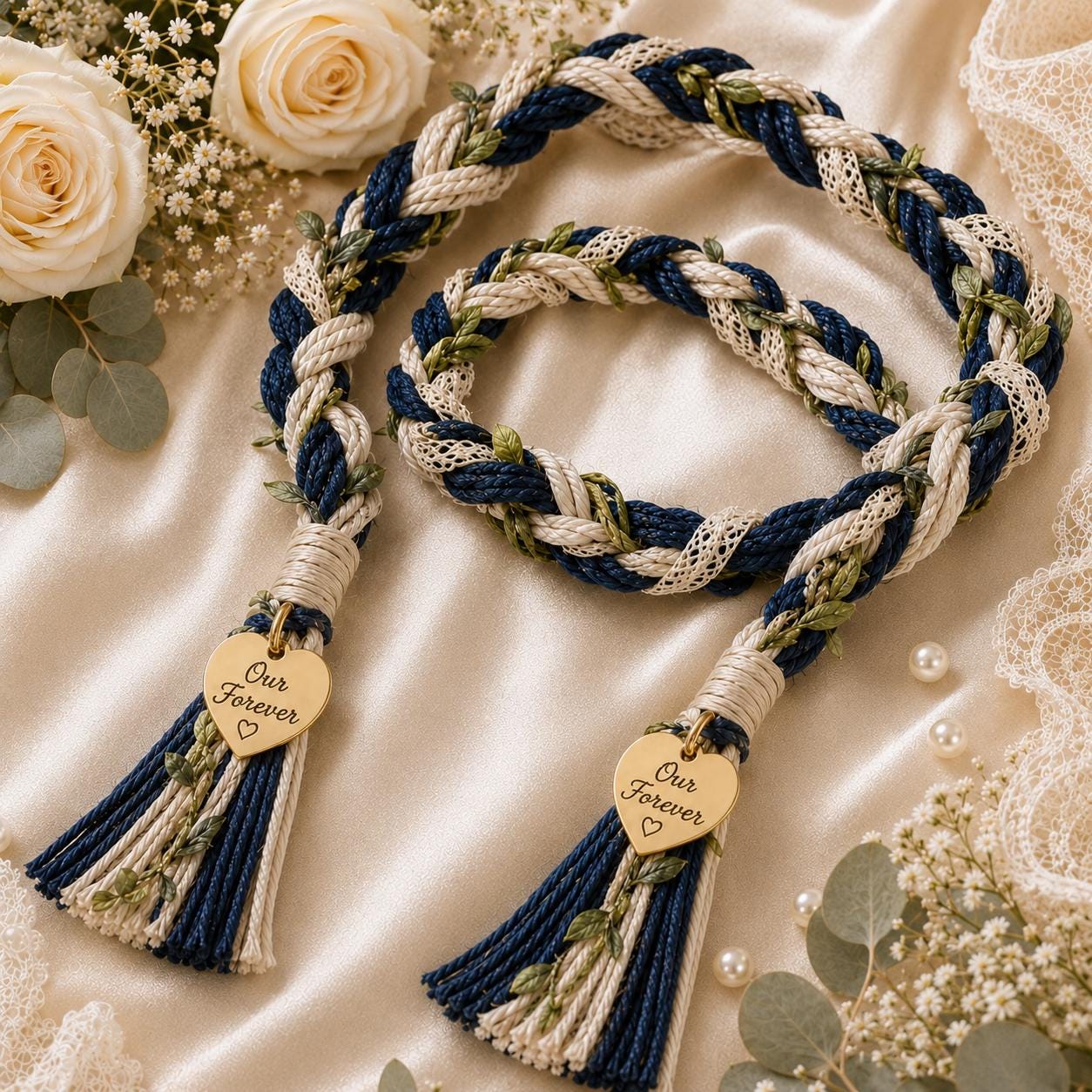 Personalized Woven Handfasting Cord, Celtic Wedding Unity Rope, Tie The Knot Ceremony Keepsake