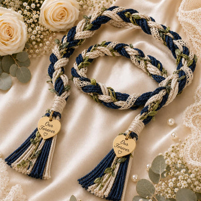 Personalized Woven Handfasting Cord, Celtic Wedding Unity Rope, Tie The Knot Ceremony Keepsake – alternate product view