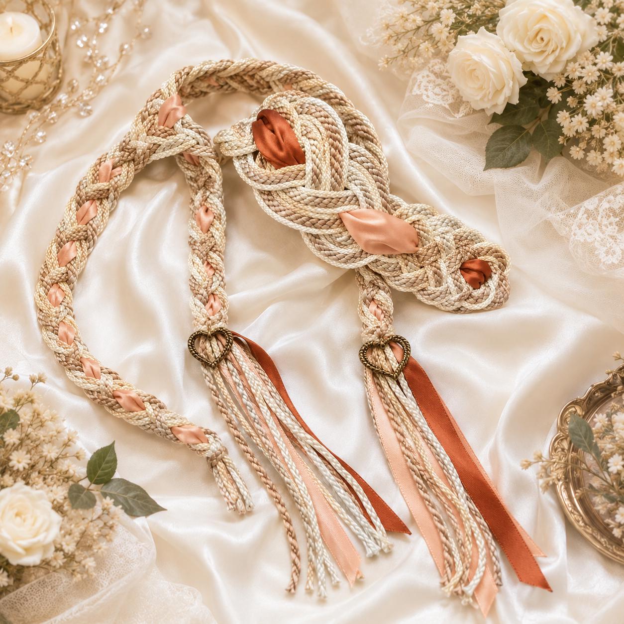 Personalized Woven Handfasting Cord, Celtic Wedding Unity Rope, Tie The Knot Ceremony Keepsake