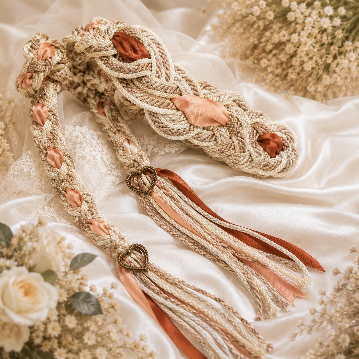 Personalized Woven Handfasting Cord, Celtic Wedding Unity Rope, Tie The Knot Ceremony Keepsake