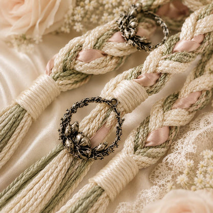 Personalized Woven Handfasting Cord, Celtic Wedding Unity Rope, Tie The Knot Ceremony Keepsake – alternate product view