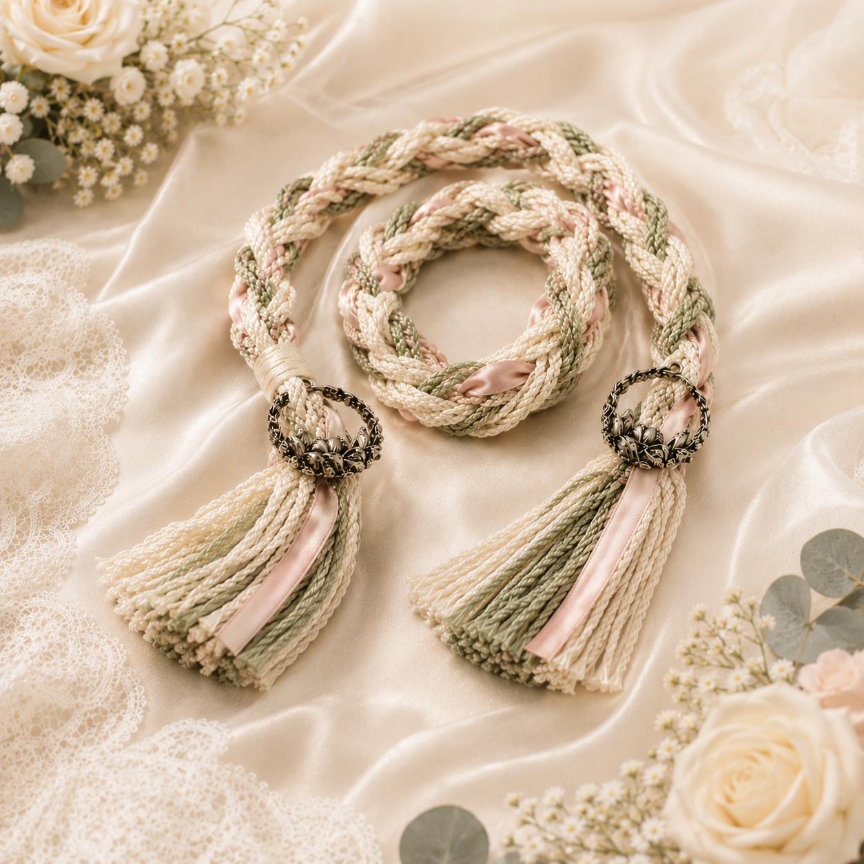 Personalized Woven Handfasting Cord, Celtic Wedding Unity Rope, Tie The Knot Ceremony Keepsake