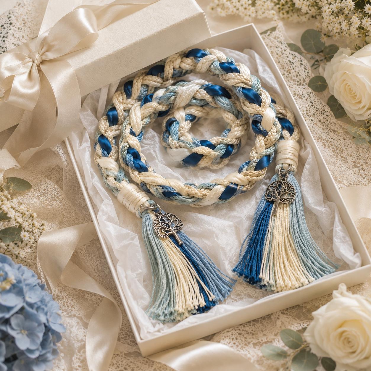 Personalized Woven Handfasting Cord, Celtic Wedding Unity Rope, Tie The Knot Ceremony Keepsake