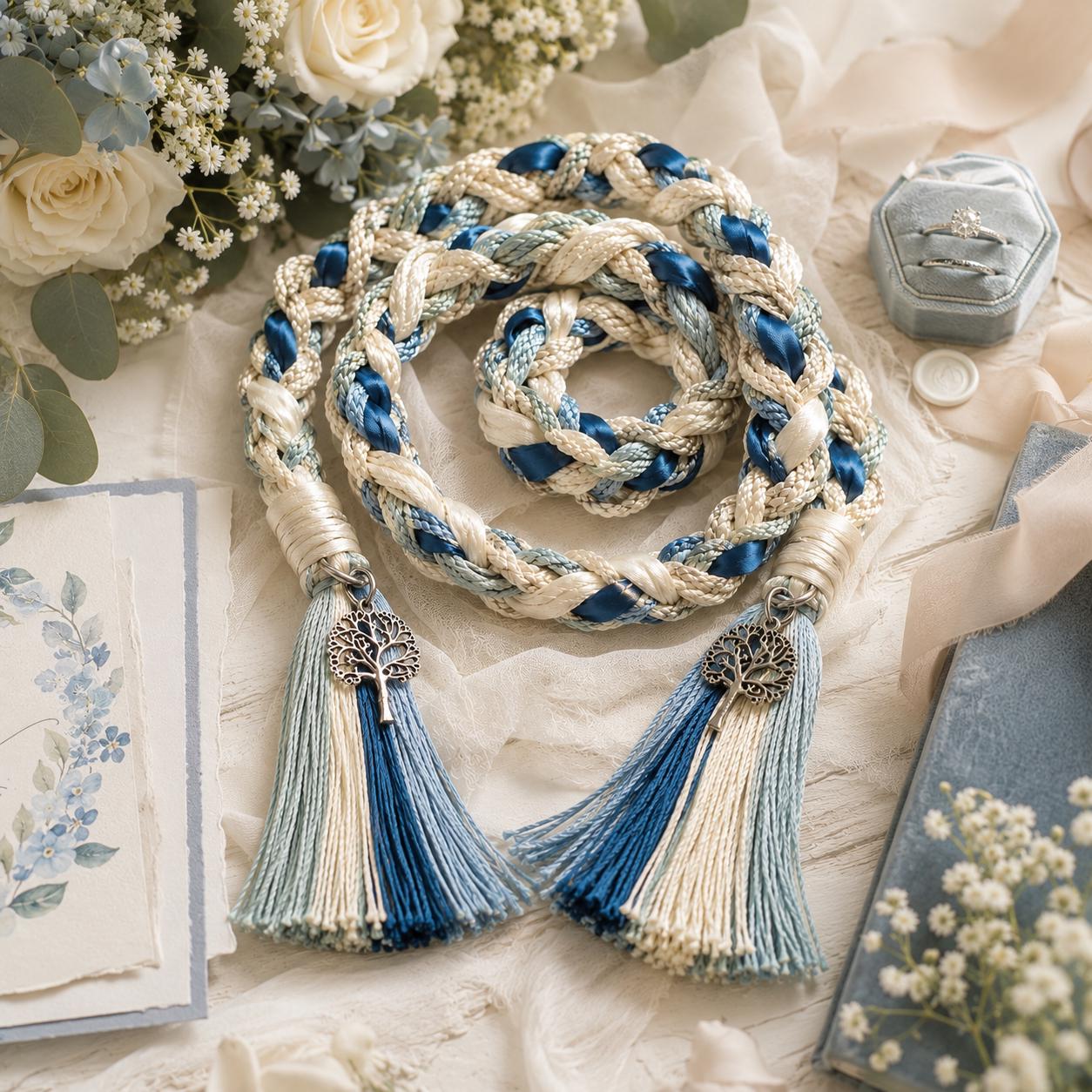 Personalized Woven Handfasting Cord, Celtic Wedding Unity Rope, Tie The Knot Ceremony Keepsake