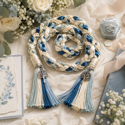Personalized Woven Handfasting Cord, Celtic Wedding Unity Rope, Tie The Knot Ceremony Keepsake – alternate product view