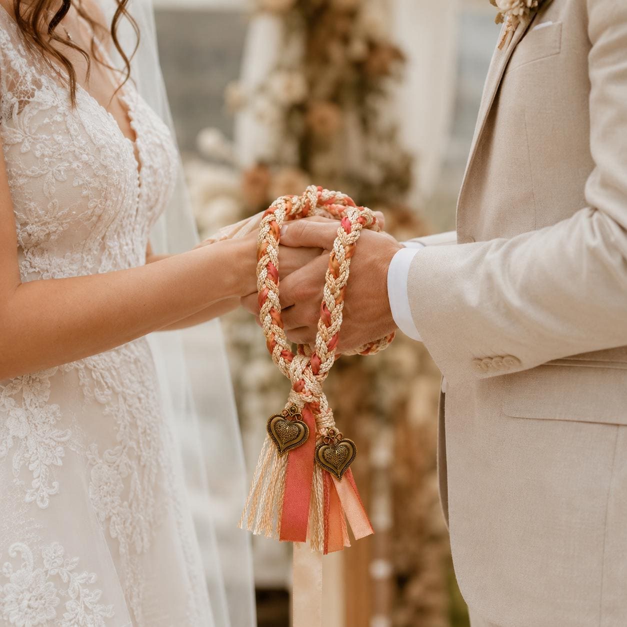 Personalized Woven Handfasting Cord, Celtic Wedding Unity Rope, Tie The Knot Ceremony Keepsake