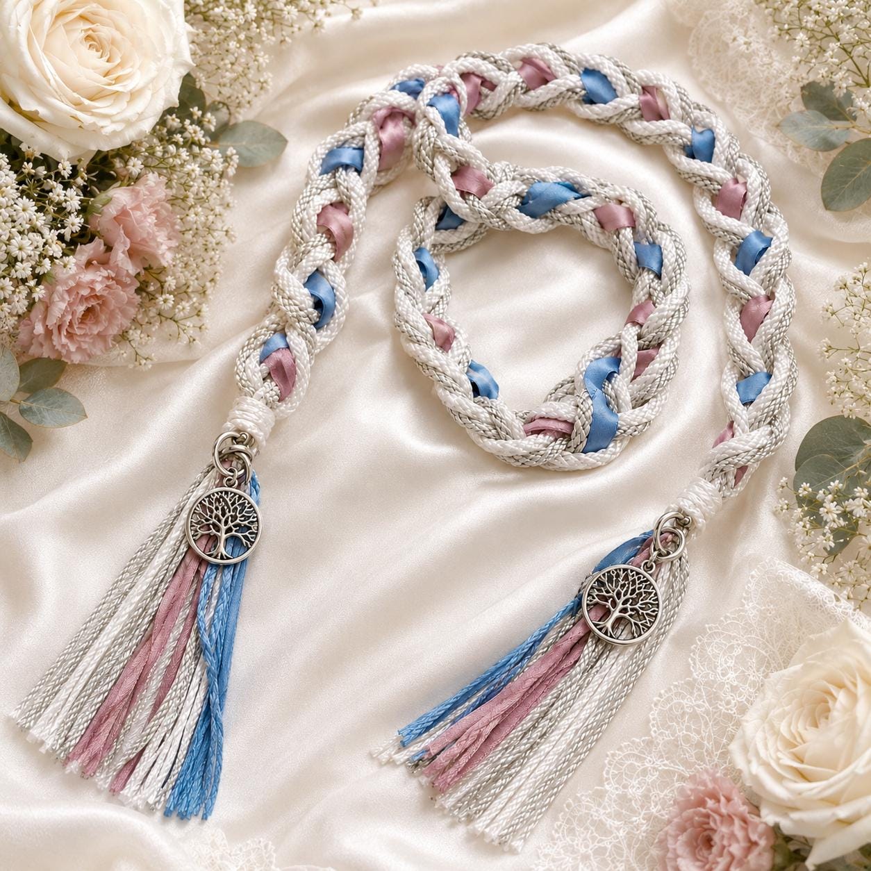 Personalized Woven Handfasting Cord, Celtic Wedding Unity Rope, Tie The Knot Ceremony Keepsake