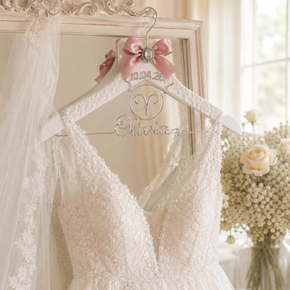 Personalized Zodiac Wedding Hanger – alternate product view