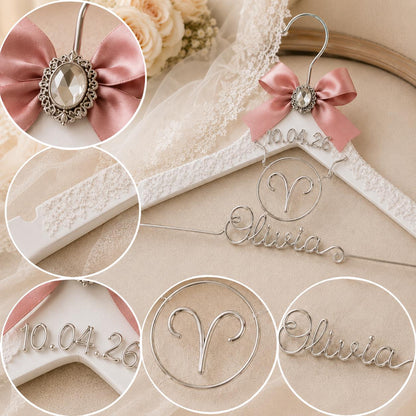Personalized Zodiac Wedding Hanger – handmade design detail