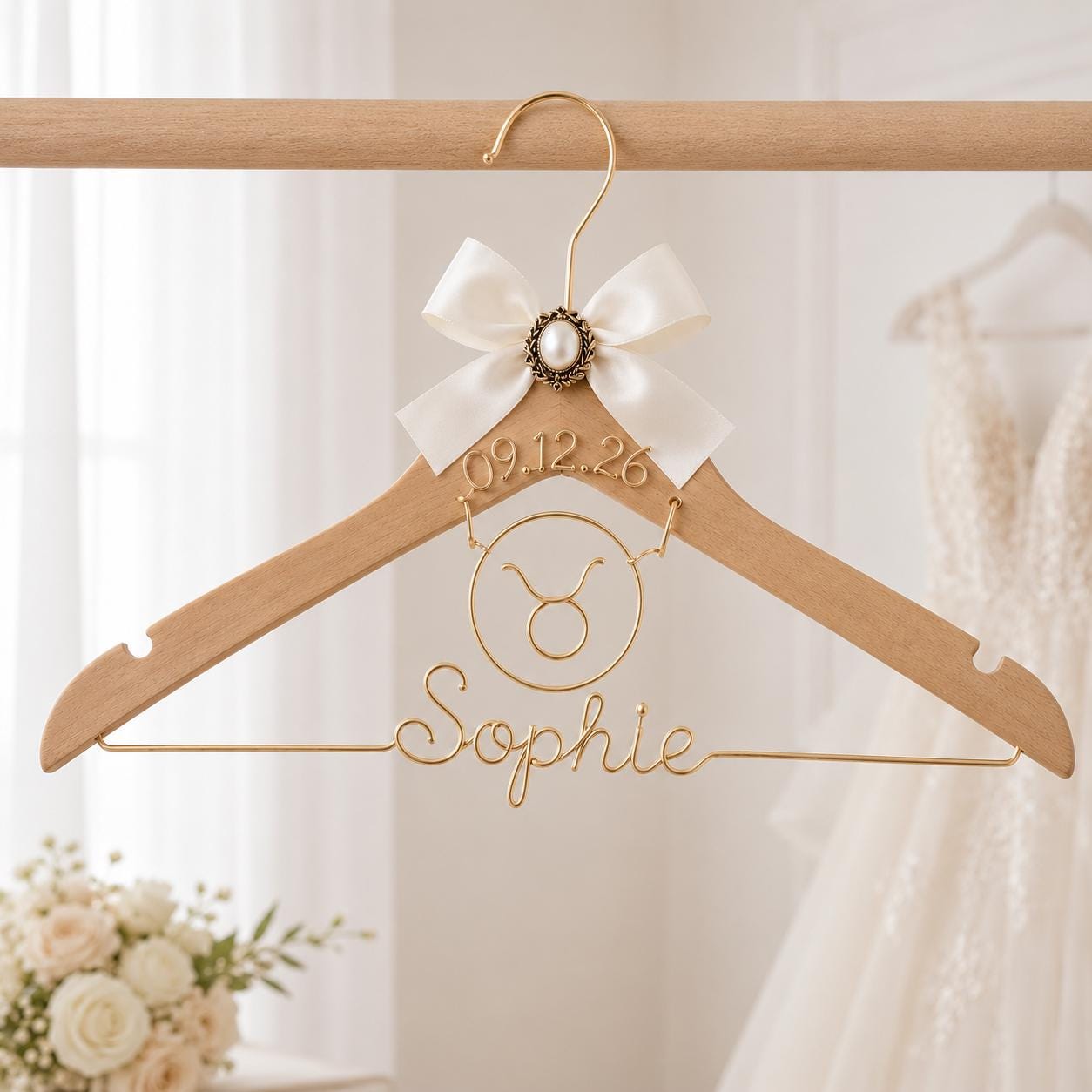 Personalized Zodiac Wedding Hanger - BOYOGO personalized gift